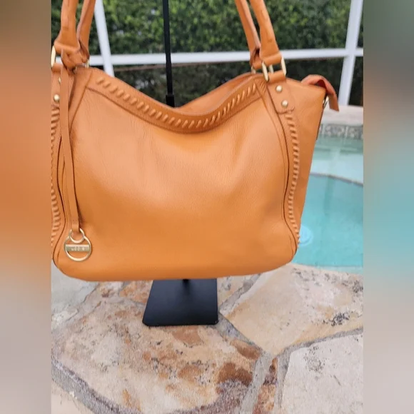 Lodis Texas Leather Sutton Tote/crossbody In Nectarine - Picture 2 of 16